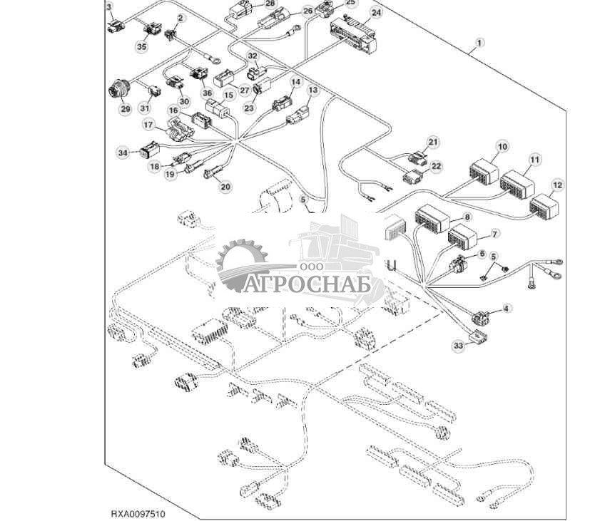 РАЗЪЕМЫ ЖГУТА ПРОВОДОВ КАБИНЫ (33) (EV) (PQT) (40-50K) 